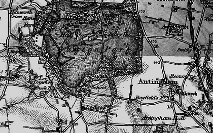 Old map of Gunton Park in 1898