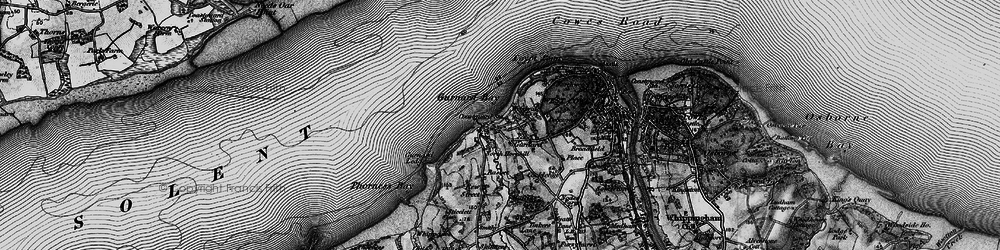 Old map of Gurnard in 1895