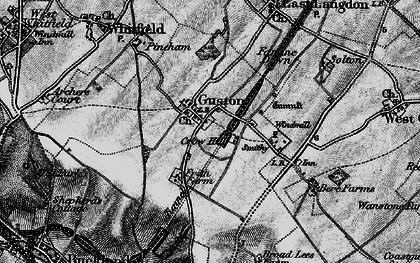 Old map of Guston in 1895