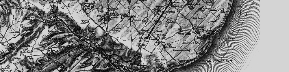 Old map of Guston in 1895