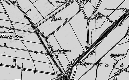 Old map of Wisbech High Fen in 1898