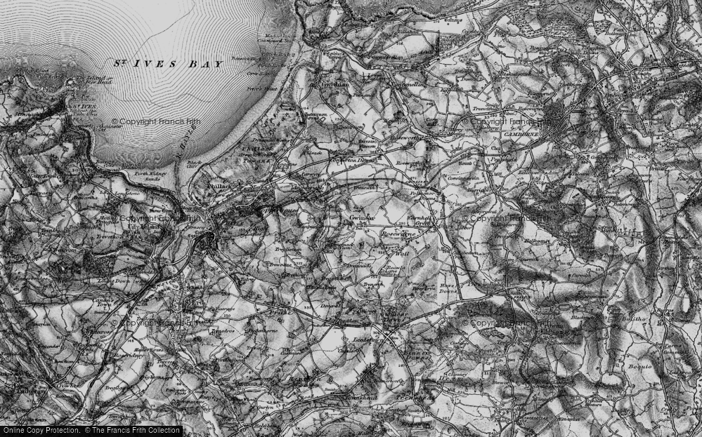 Old Map of Gwinear, 1896 in 1896
