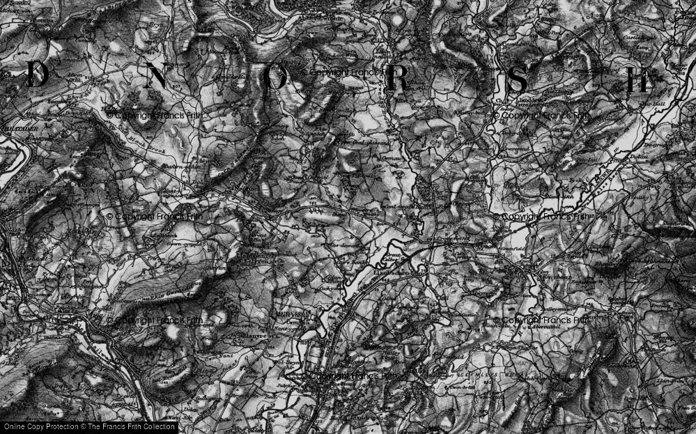 Old Map of Gwystre, 1898 in 1898