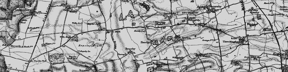 Old map of Haceby in 1895