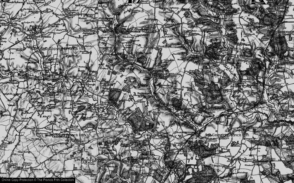 Old Map of Hacheston, 1898 in 1898