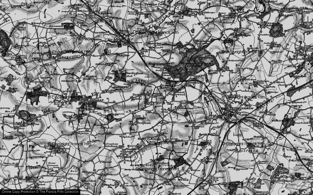 Old Map of Hackford, 1898 in 1898