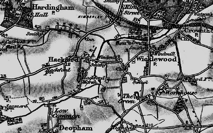 Old map of Hackford in 1898