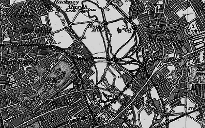 Old map of Hackney Wick in 1896