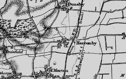 Old map of Haconby in 1895