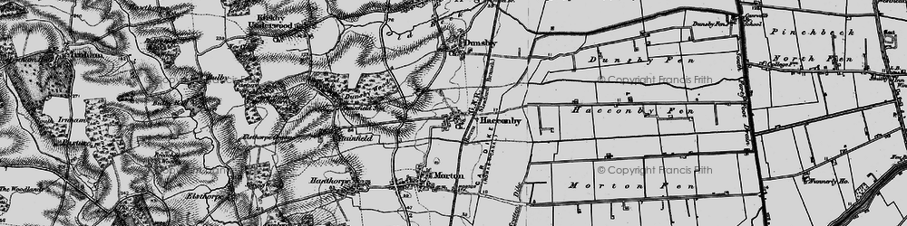 Old map of Haconby in 1895