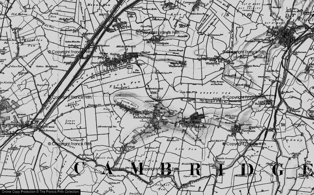 Old Map of Haddenham End Field, 1898 in 1898