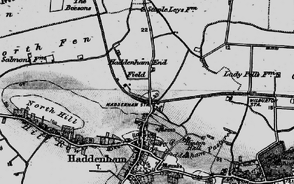 Old map of Haddenham End Field in 1898
