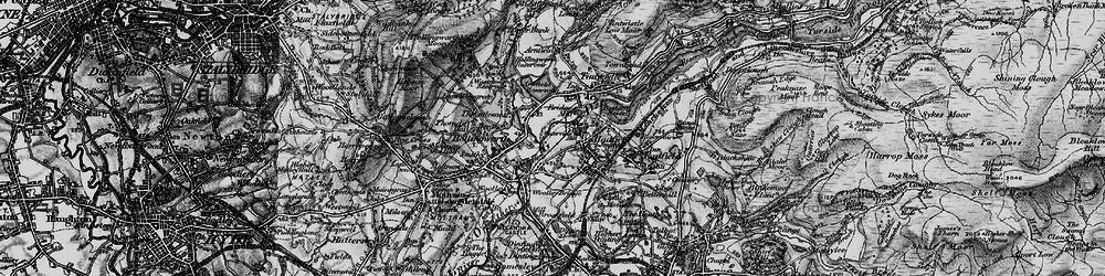 Old map of Hadfield in 1896