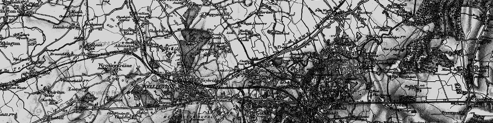 Old map of Hadley Castle in 1899