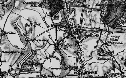Old map of Hadley End in 1898