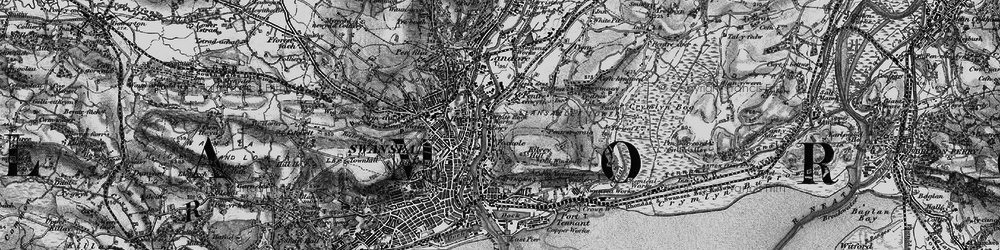 Old map of Hafod in 1897