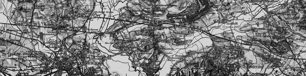 Old map of Hagley in 1898