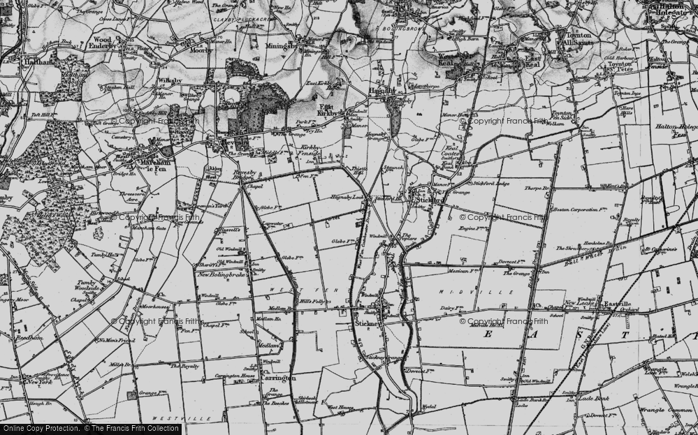 Old Map of Hagnaby Lock, 1899 in 1899