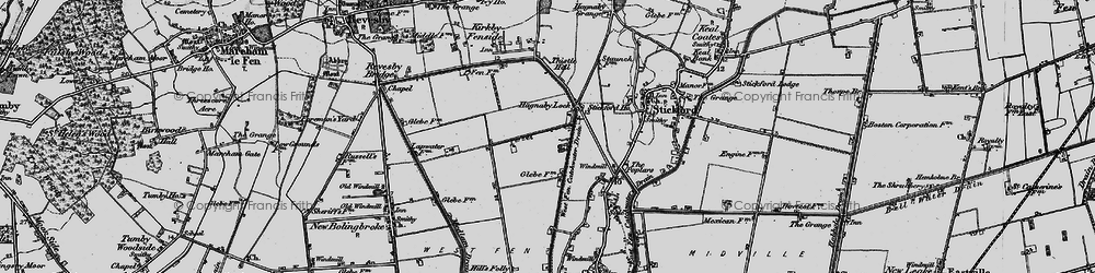 Old map of Hagnaby Lock in 1899