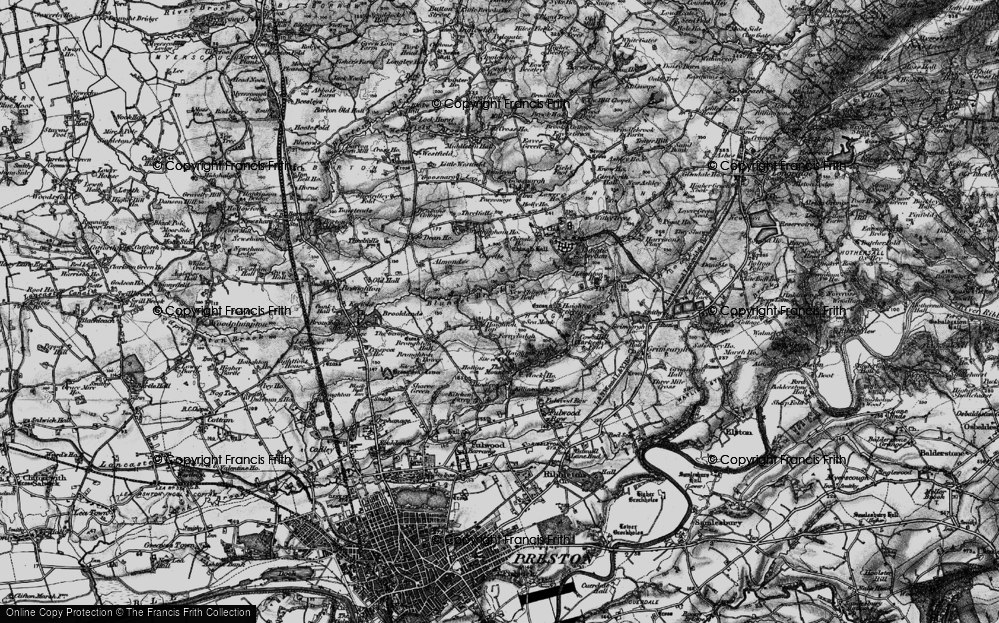 Old Map of Historic Map covering New Chingle Hall in 1896