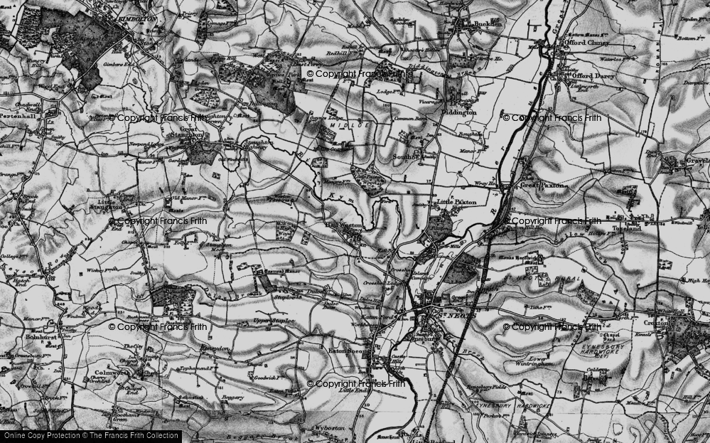 Old Map of Hail Weston, 1898 in 1898