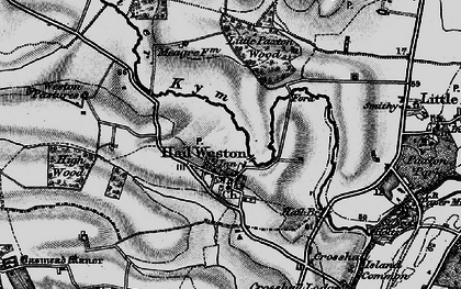 Old map of Hail Weston in 1898