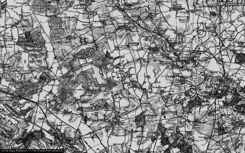 Old Map of Hainford, 1898 in 1898