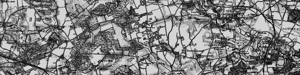 Old map of Hainford in 1898
