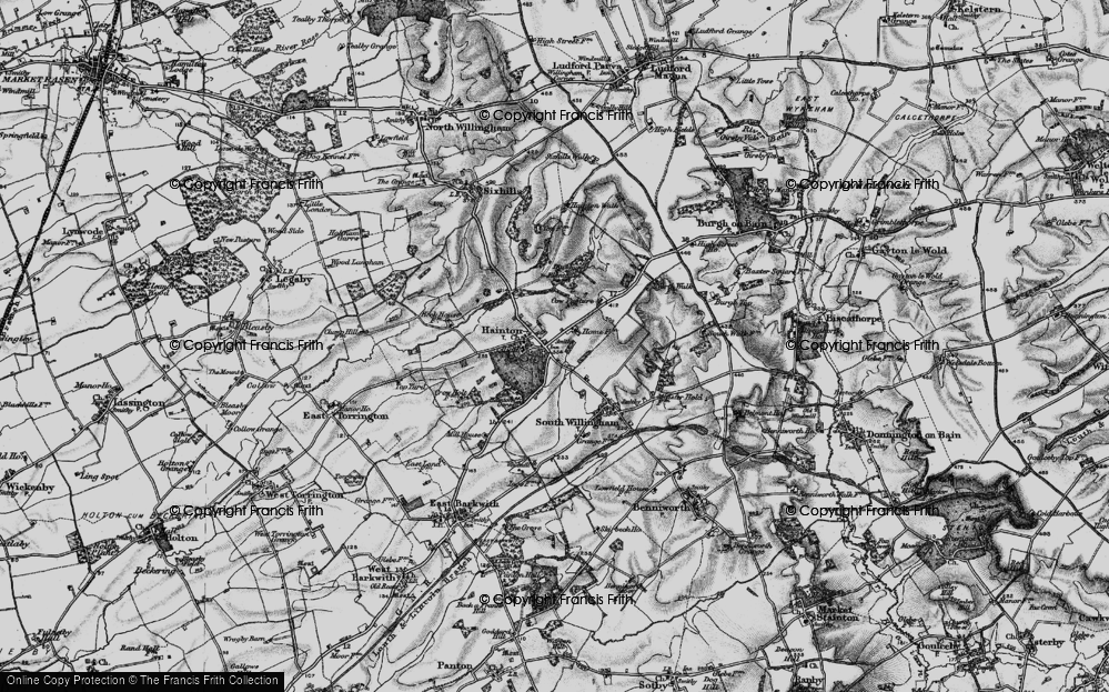Old Map of Historic Map covering Hainton Hall in 1899