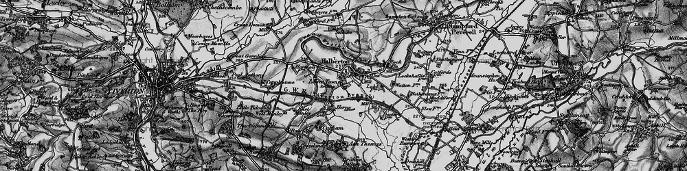 Old map of Halberton in 1898