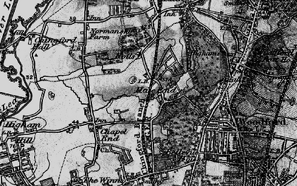 Old map of Hale End in 1896
