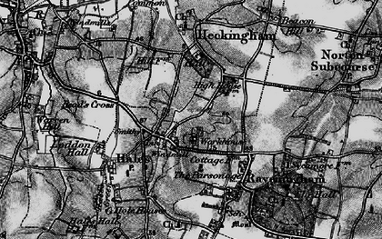 Old map of Hales in 1898