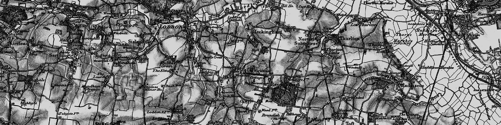 Old map of Hales in 1898