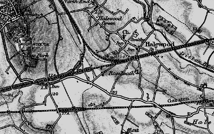 Old map of Halewood in 1896