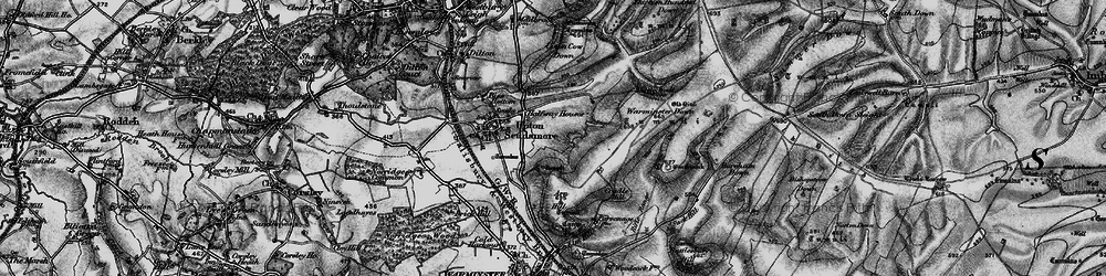 Old map of Boreham Down in 1898