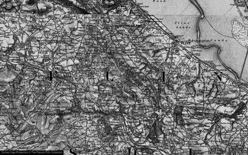 Old Map of Halkyn Mountain, 1896 in 1896