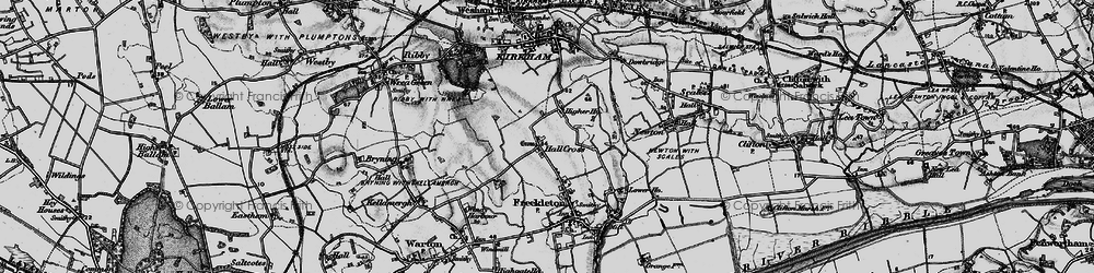 Old map of Hall Cross in 1896