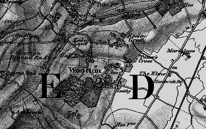 Old map of Hall End in 1896