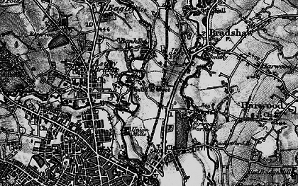 Old map of Hall i' th' Wood in 1896