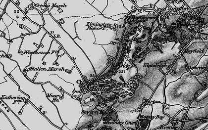 Old map of Hallen in 1898