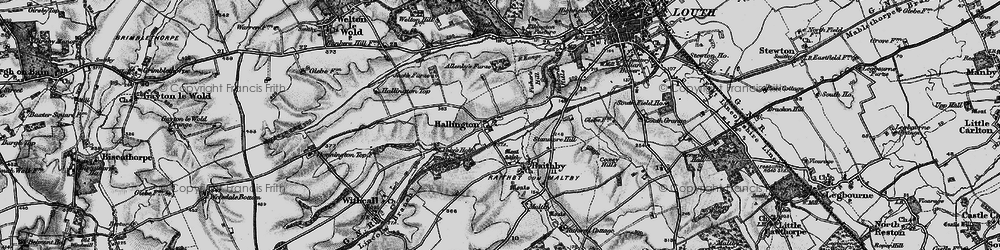 Old map of Hallington in 1899