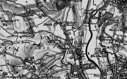 Old map of Hallow in 1898