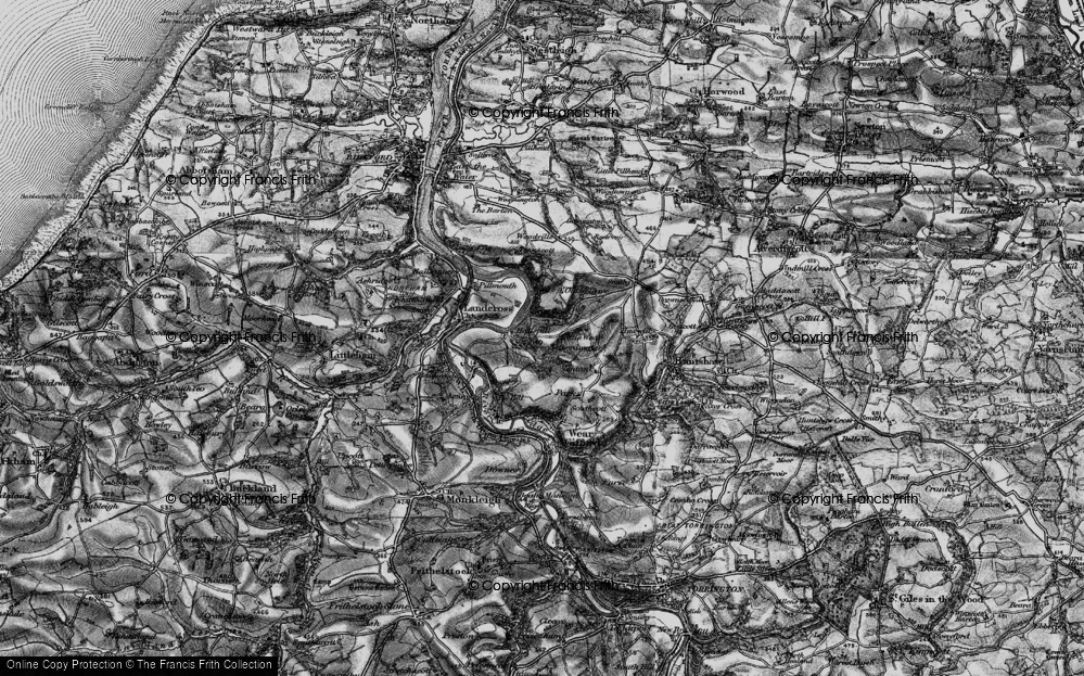 Old Map of Hallspill, 1895 in 1895