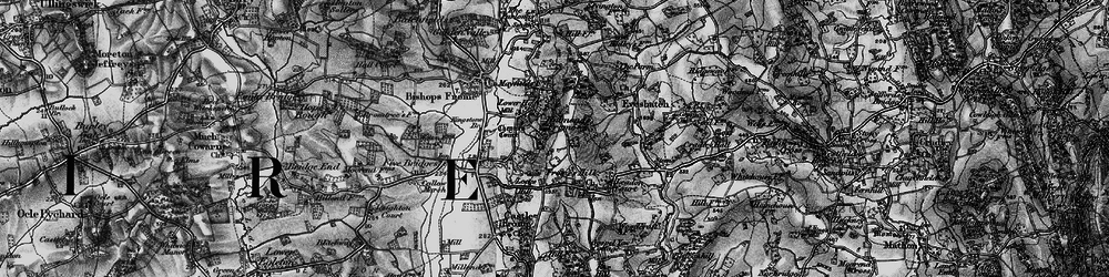 Old map of Halmond's Frome in 1898