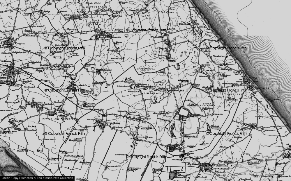 Old Map of Halsham, 1895 in 1895