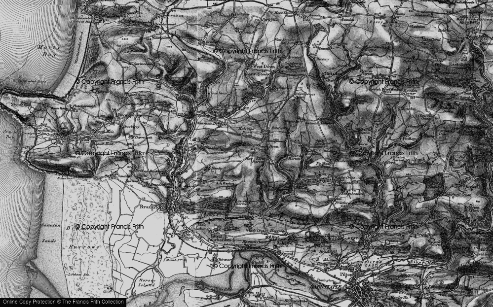 Old Map of Halsinger, 1898 in 1898