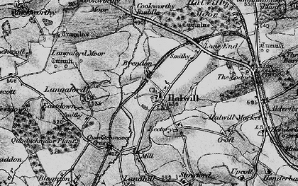 Old map of Halwill in 1895