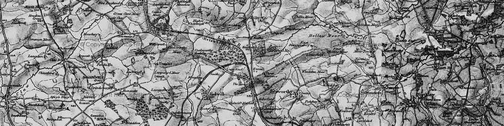 Old map of Halwill Junction in 1895