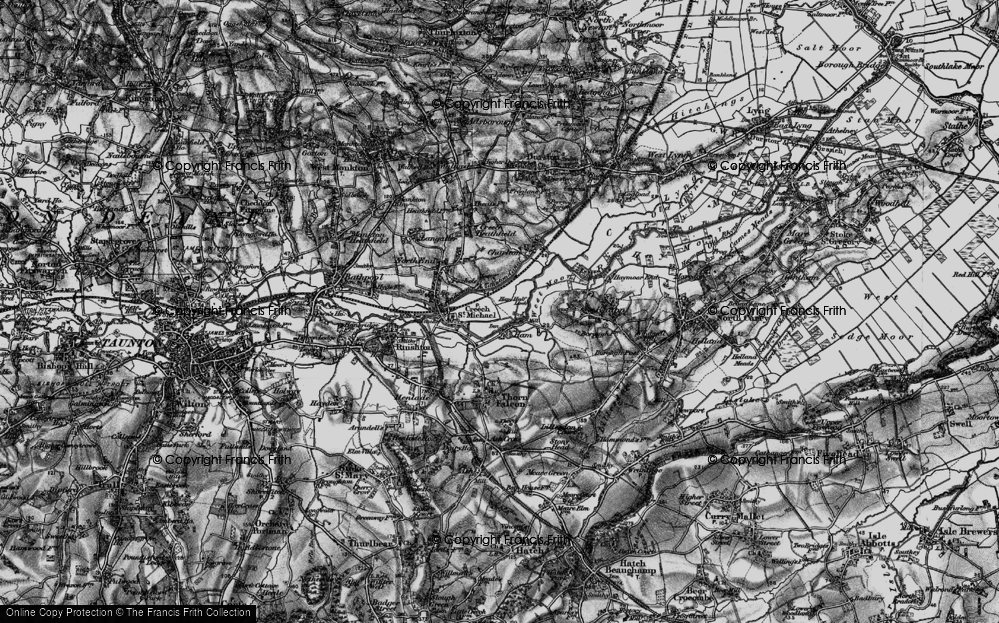 Old Map of Historic Map covering Bridgwater and Taunton Canal in 1898