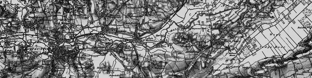 Old map of Bridgwater and Taunton Canal in 1898